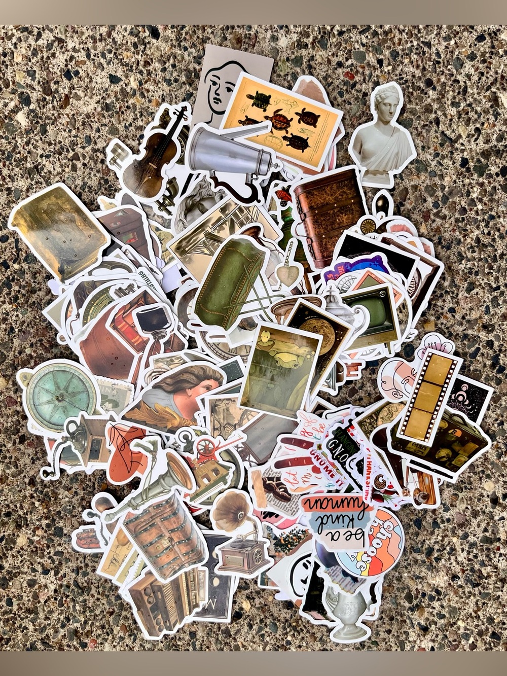 Huge Pack assorted Vintage-Themed Stickers - Multi-Themed/Multi-Color (NWOT)
